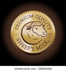Vector badge for premium quality sheep milk dairy products