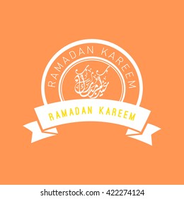 Vector badge of Ramadan - Ramadan Kareem beautiful greeting card with arabic calligraphy which means ''Ramadan kareem '' .