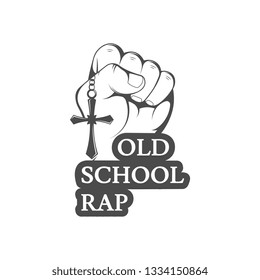 Vector badge of rap music. Logotype for printing, t-shirts, festival and parties.