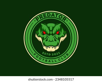 Vector badge reptile predator mascot cartoon sport logo design vector