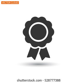 Vector badge with ribbons . 