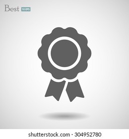 Vector badge with ribbons . vector icon 10 EPS