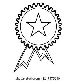 Vector badge with ribbons icon