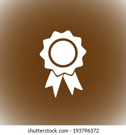 Vector badge with ribbons icon