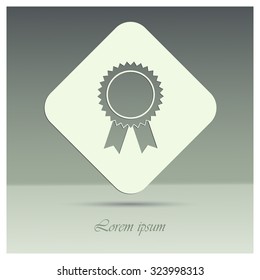 Vector badge with ribbons icon
