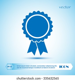 Vector badge with ribbons icon