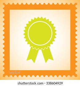 Vector badge with ribbons icon