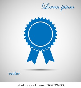 Vector badge with ribbons icon