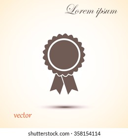 Vector badge with ribbons icon