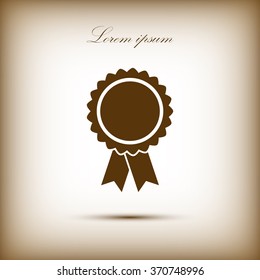Vector badge with ribbons icon