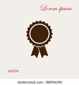 Vector badge with ribbons icon