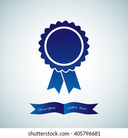 Vector badge with ribbons icon