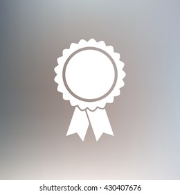 Vector badge with ribbons icon