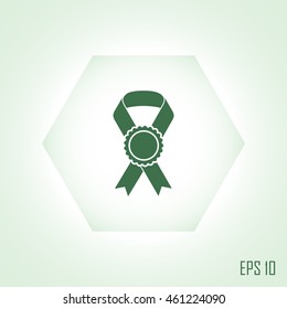 Vector badge with ribbons icon