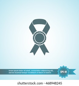 Vector badge with ribbons icon