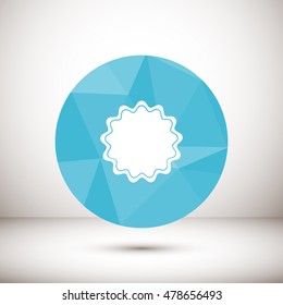 Vector badge with ribbons icon