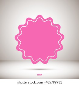 Vector badge with ribbons icon