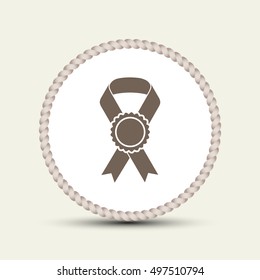 Vector badge with ribbons icon