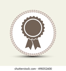 Vector badge with ribbons icon