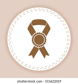 Vector badge with ribbons icon