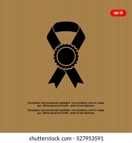 Vector badge with ribbons icon
