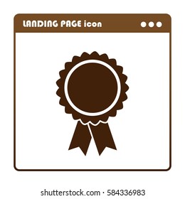 Vector badge with ribbons, icon for the landing page
