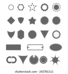 vector badge shapes, collection of design elements for creating retro vintage logos