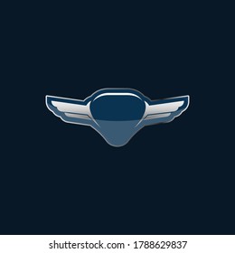 vector badge with a shield and wing illustration, suitable to be an interesting element in the design you make, both the logo etc.