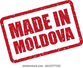 Vector badge “Made in Moldova”, simple and modern, for national product origin and packaging use