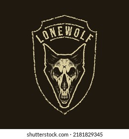 Vector badge wild lonewolf skull