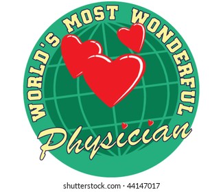 vector badge for world's most wonderful physician