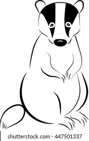 vector of badger outline