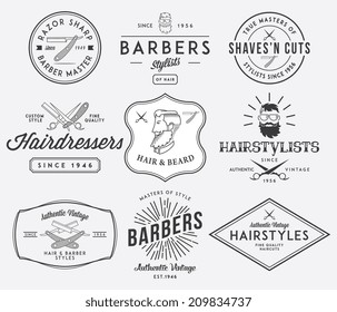 Set Vector Barber Shop Elements Shave Stock Vector (Royalty Free) 253526065