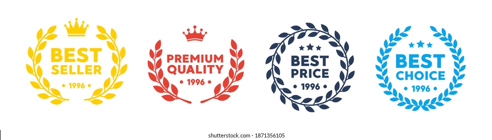 Vector badges Best choice, Premium quality, Best price