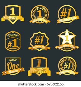Vector badges, certificates and seal icons. Number one.
