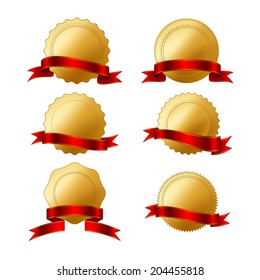 Vector Badges of Gold Seal Set.