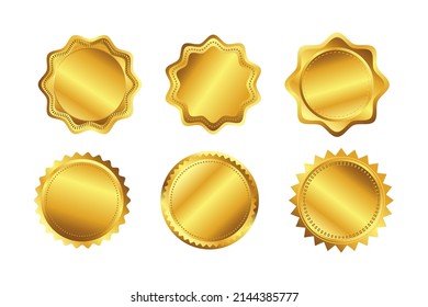 Vector Badges of Gold Seal Set can be used for medals