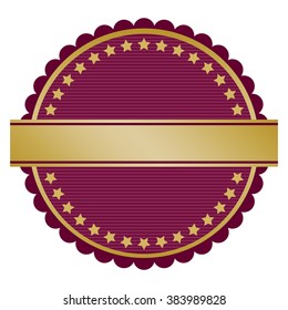 Vector Badges and  label in gold and lilac.