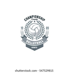 vector Badges logos volleyball teams and tournaments, championships volleyball. isolated on white Background.