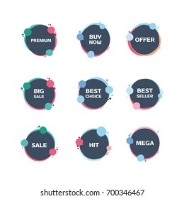 Vector Badges Set Dark Circles