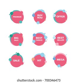 Vector Badges Set Red Circles