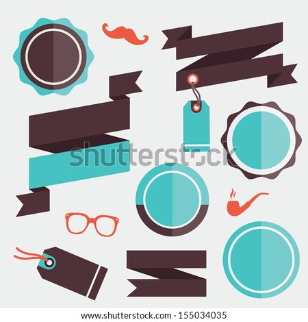 Vector Badges Stickers Labels and Ribbons Set 2