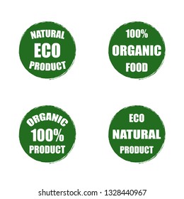 Vector badges, stickers, logo, stamp. Organic product. Labels for organic, natural, eco products