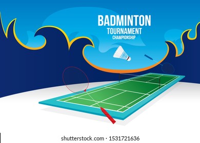 Vector Of Badminton Background. Sports Concept