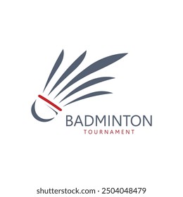 Vector Badminton Logo Icon. Minimalist Shuttlecock Illustration Design.