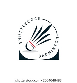 Vector Badminton Logo Icon. Minimalist Shuttlecock Illustration Design.