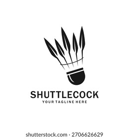 Icono de logotipo de bádminton Vector. Diseño minimalista de ilustración de Shuttlecock.