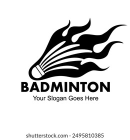 Vector : Badminton logo your slogan goes here