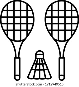 Vector Badminton Outline Icon Design
