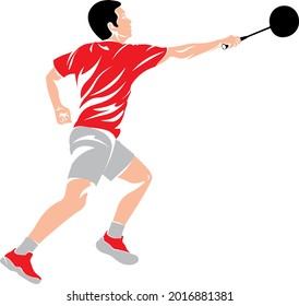 Vector badminton player. Suitable for sports content